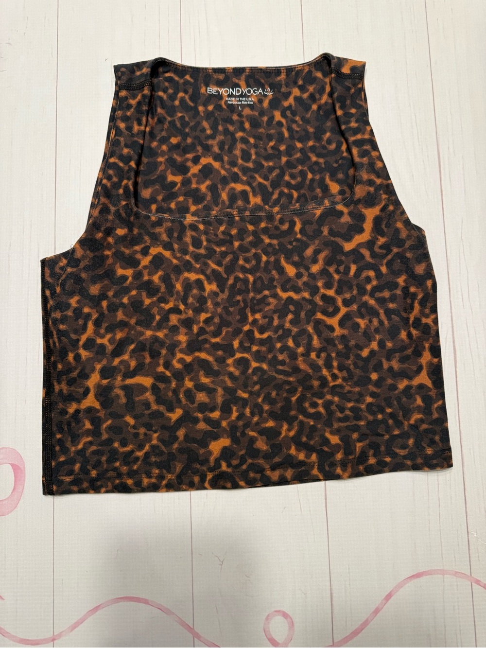 Beyond Yoga Brown Leopard Print Crop Tank Size Large